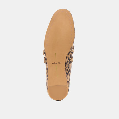 Dolce Vita Baylee Grommet Dk Leopard Printed Suede Ballet Flats