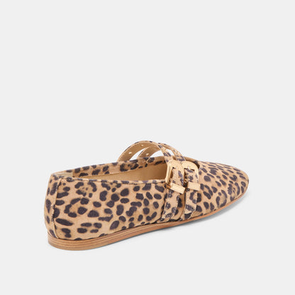 Dolce Vita Baylee Grommet Dk Leopard Printed Suede Ballet Flats