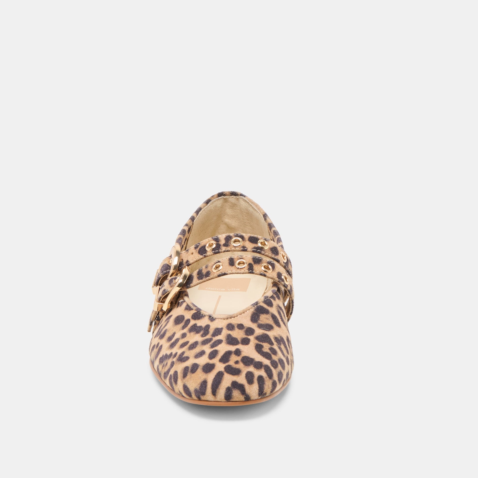 Dolce Vita Baylee Grommet Dk Leopard Printed Suede Ballet Flats