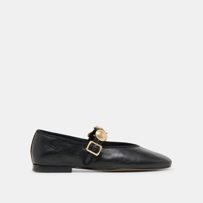 Dolce Vita Relan Black Leather Ballet Flats