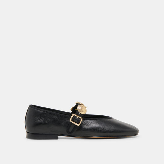Dolce Vita Relan Black Leather Ballet Flats