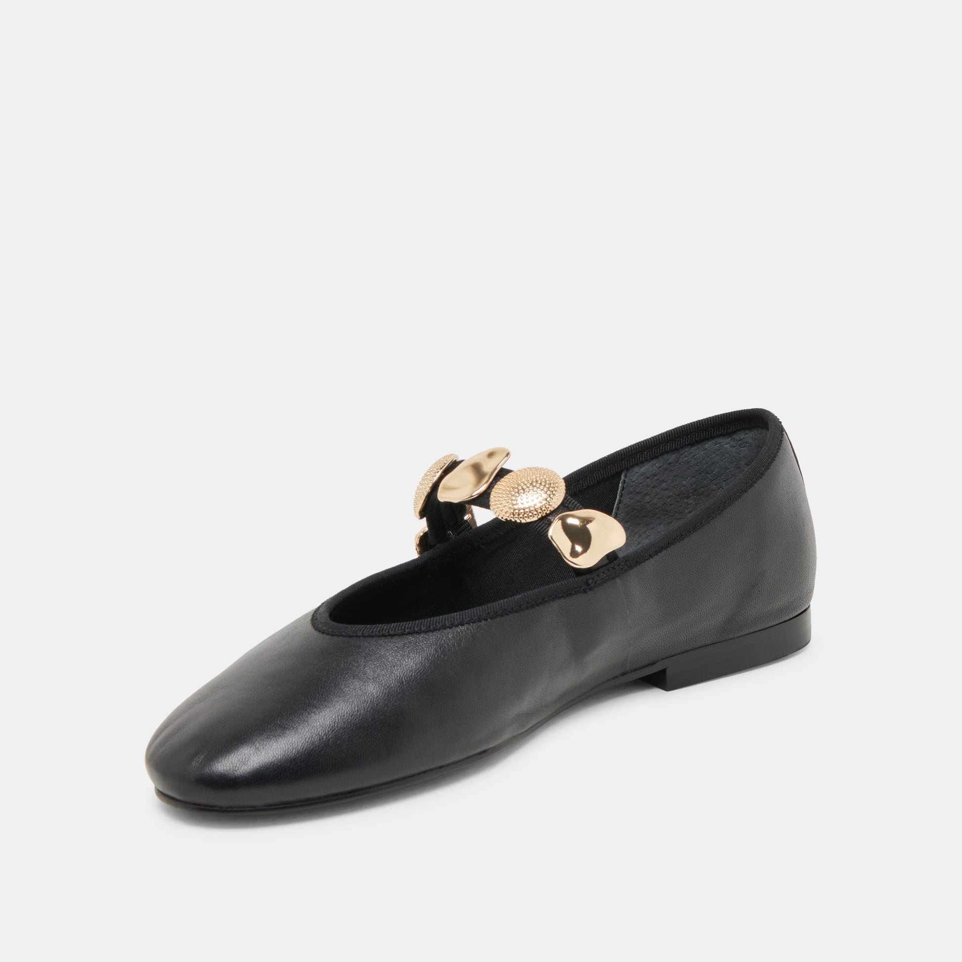 Dolce Vita Relan Black Leather Ballet Flats