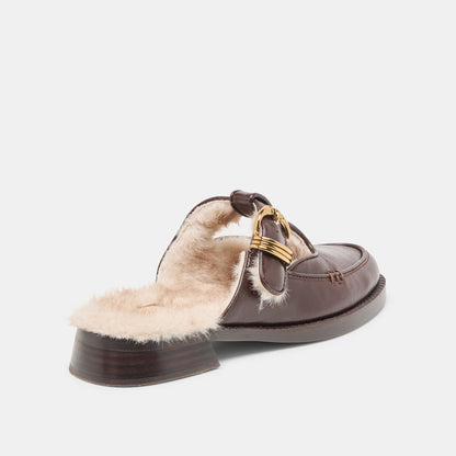 Dolce Vita Harlah Plush Chocolate Leather Flats