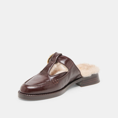 Dolce Vita Harlah Plush Chocolate Leather Flats