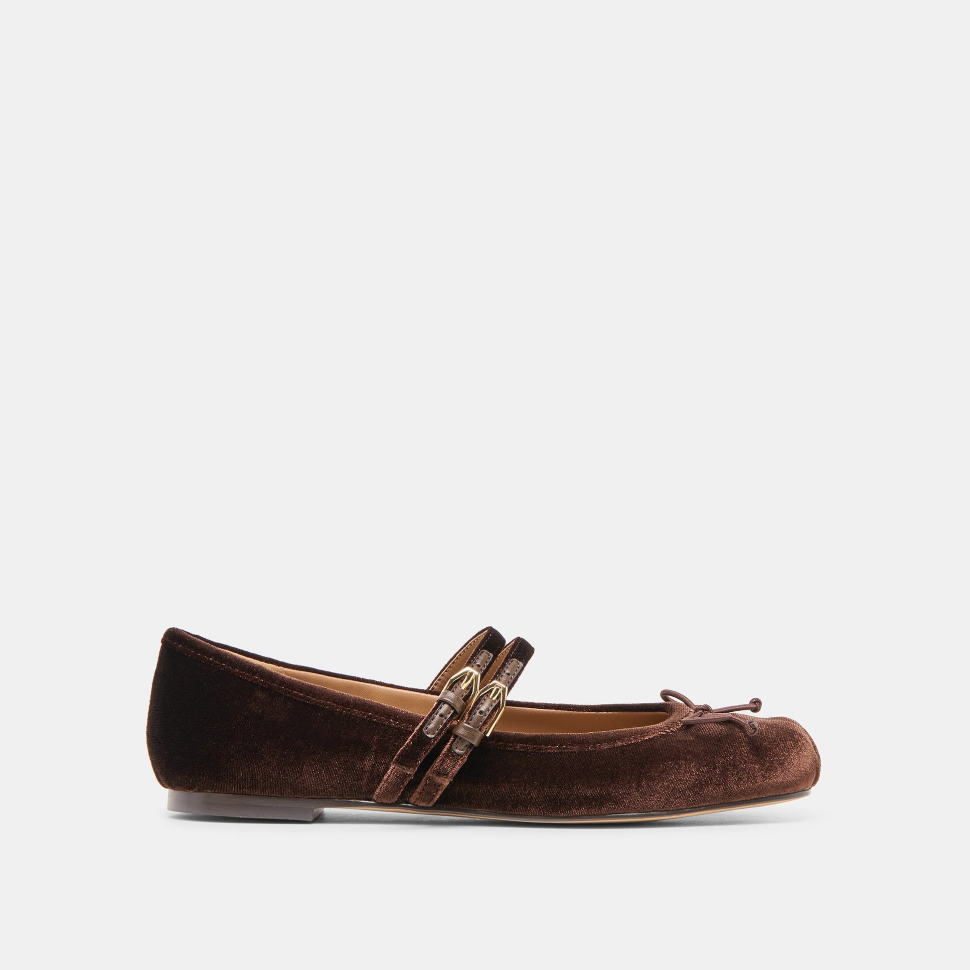 Dolce Vita Gibsen Chocolate Velvet Ballet Flats