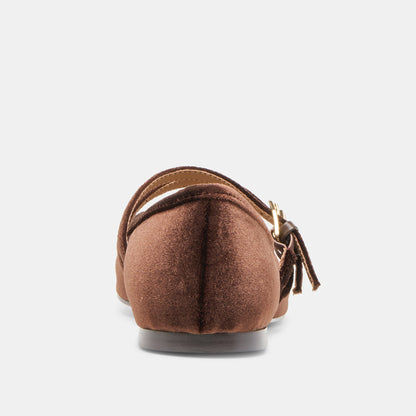 Dolce Vita Gibsen Chocolate Velvet Ballet Flats