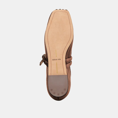 Dolce Vita Gibsen Chocolate Velvet Ballet Flats