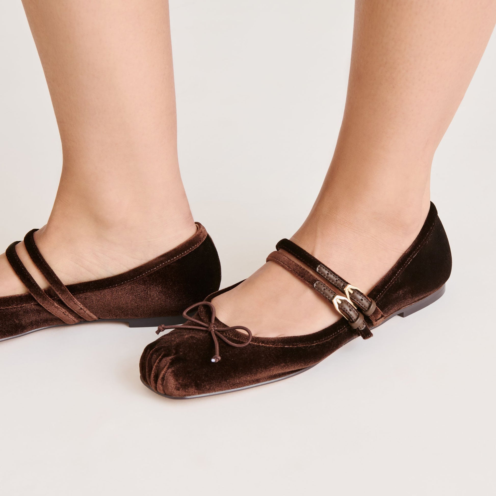 Dolce Vita Gibsen Chocolate Velvet Ballet Flats