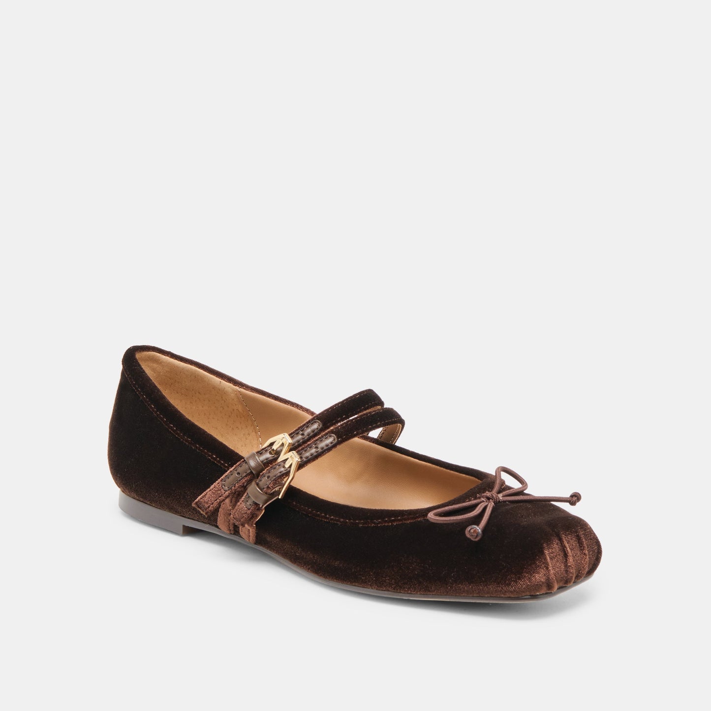Dolce Vita Gibsen Chocolate Velvet Ballet Flats