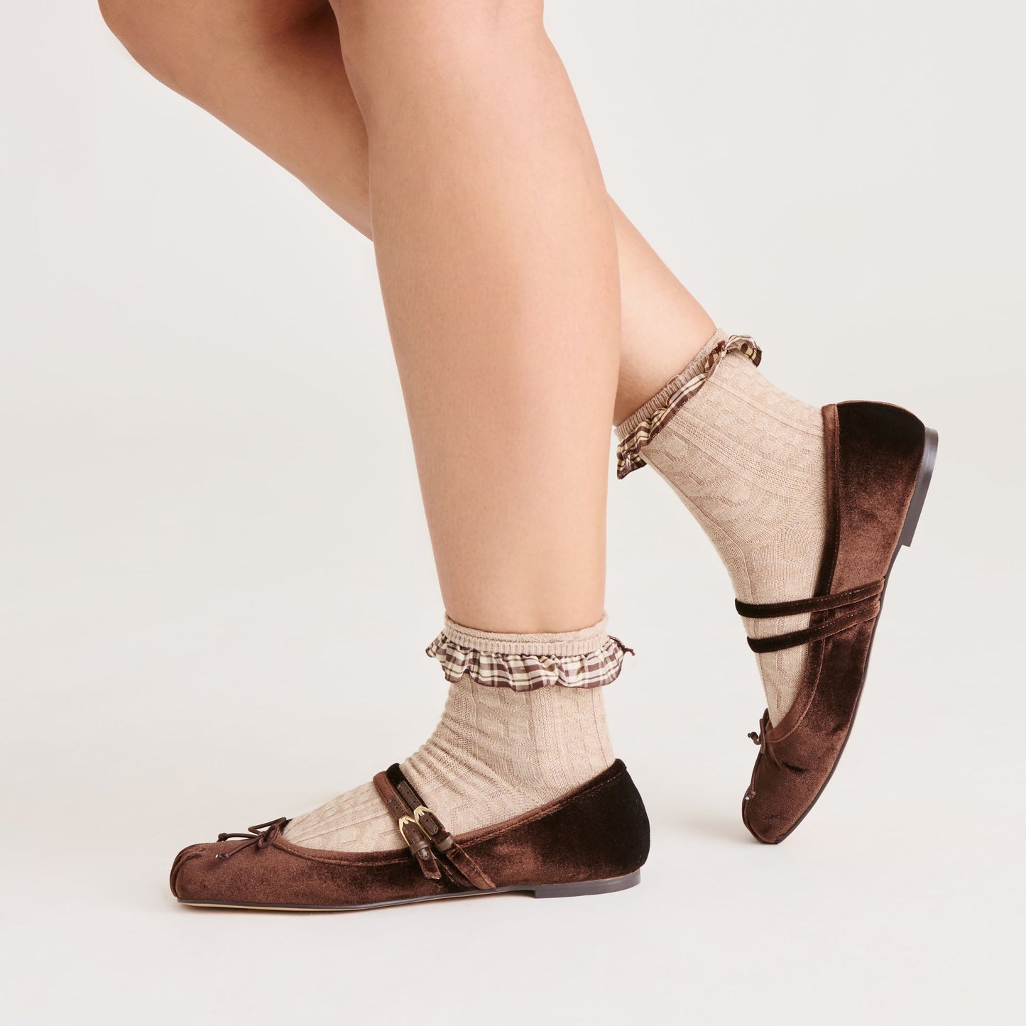 Dolce Vita Gibsen Chocolate Velvet Ballet Flats
