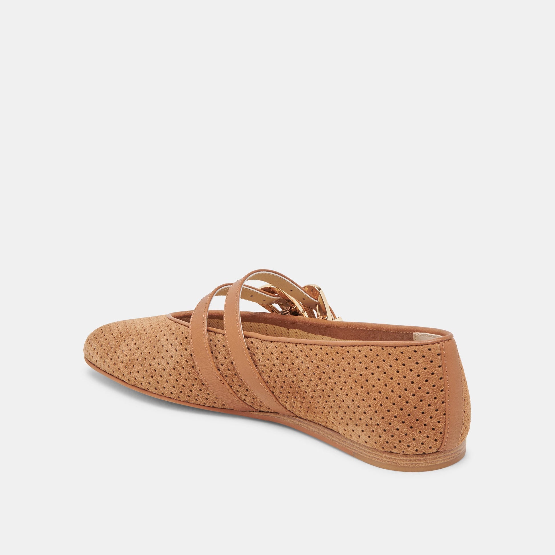 Dolce Vita Baylee Pecan Perforated Suede Ballet Flats