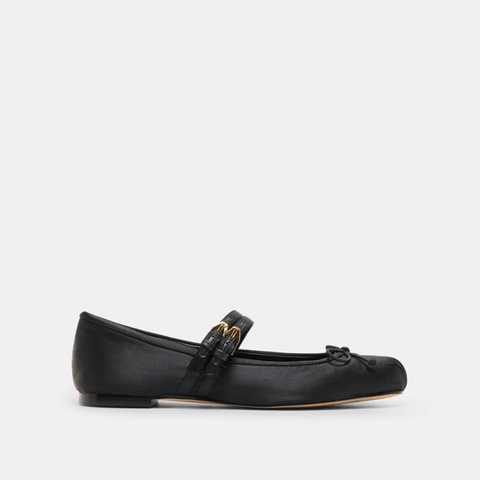 Dolce Vita Gibsen Onyx Satin Ballet Flats