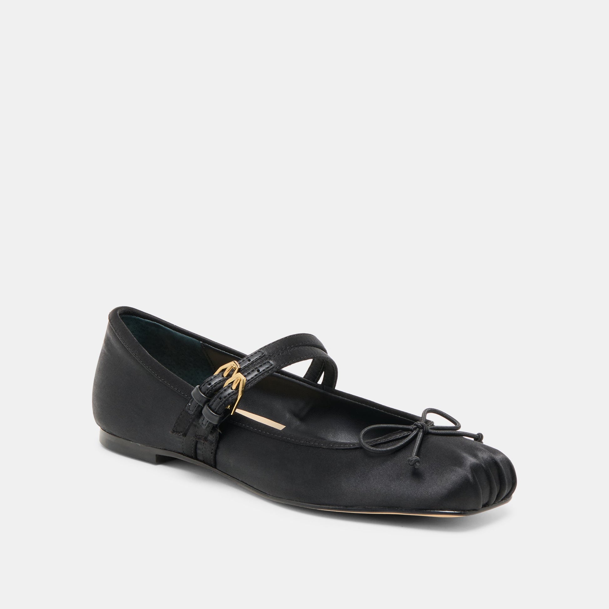 Dolce Vita Gibsen Onyx Satin Ballet Flats