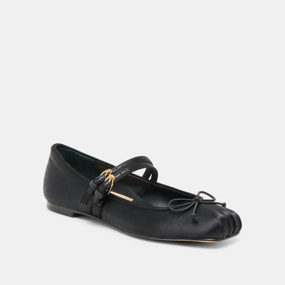 Dolce Vita Gibsen Onyx Satin Ballet Flats