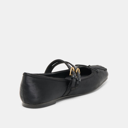 Dolce Vita Gibsen Onyx Satin Ballet Flats