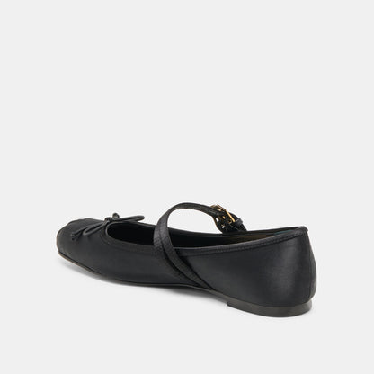 Dolce Vita Gibsen Onyx Satin Ballet Flats