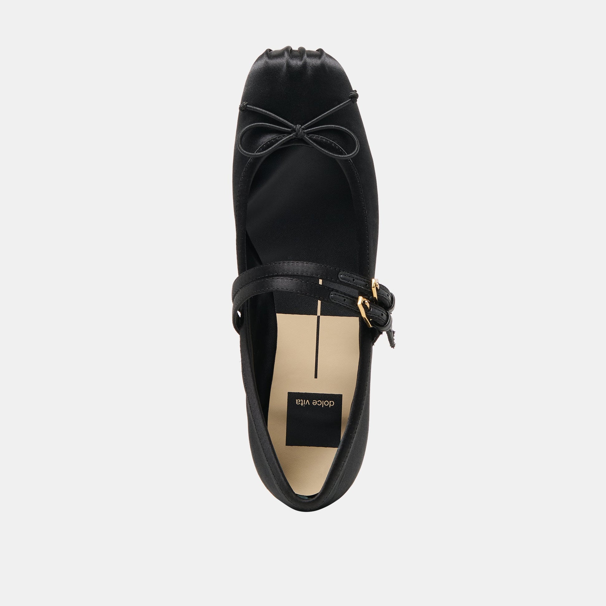 Dolce Vita Gibsen Onyx Satin Ballet Flats