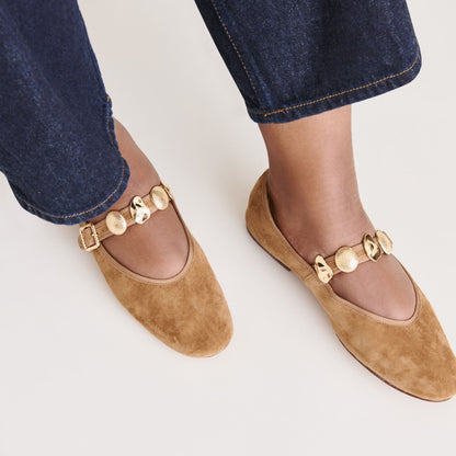 Dolce Vita Relan Lt Brown Suede Ballet Flats