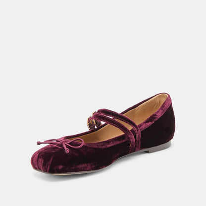 Dolce Vita Gibsen Burgundy Velvet Ballet Flats