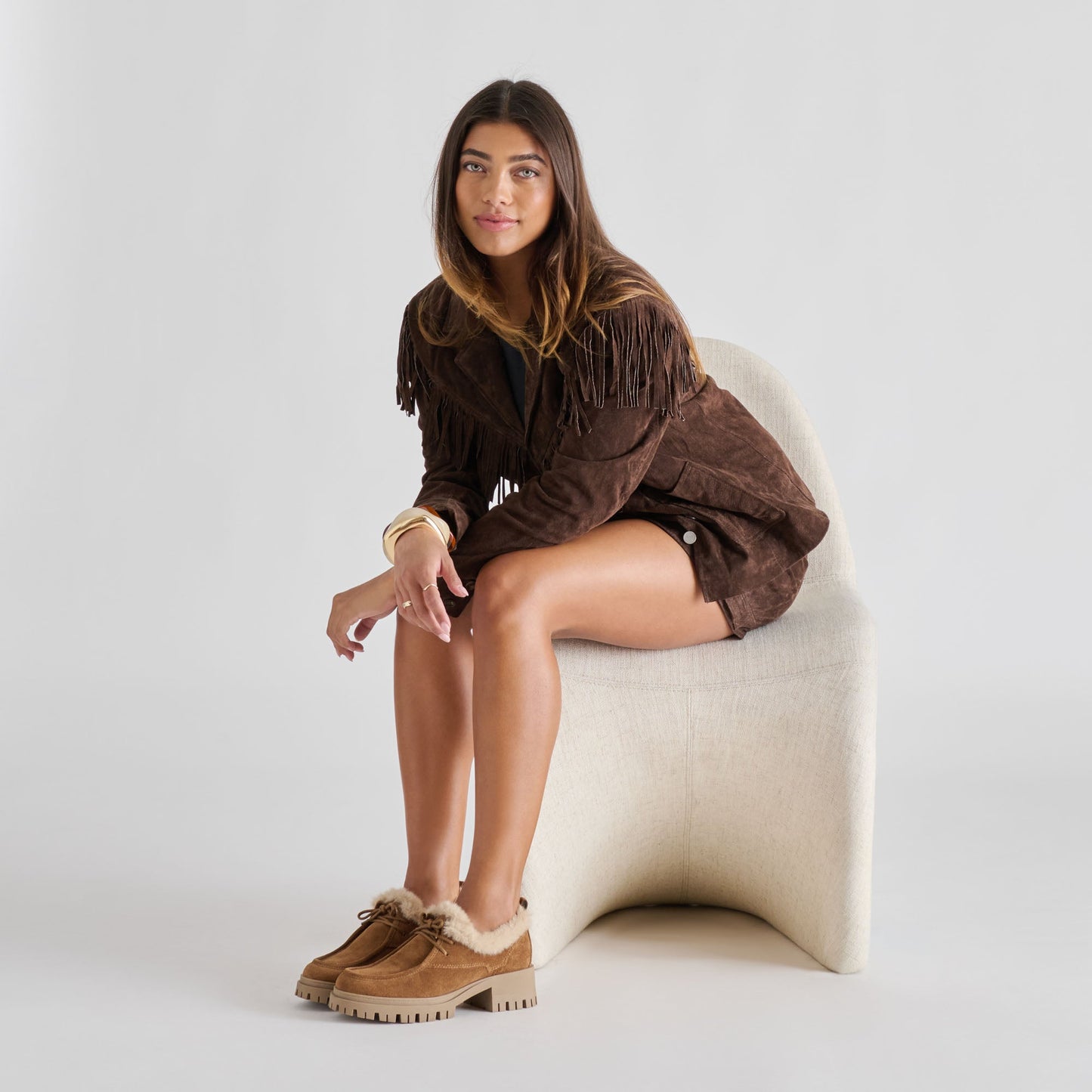 Dolce Vita Milza Plush Lt Brown Suede Loafers