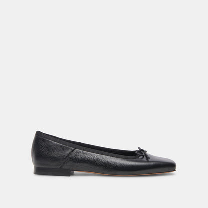 Dolce Vita ANISA Wide Black Leather Ballet Flats