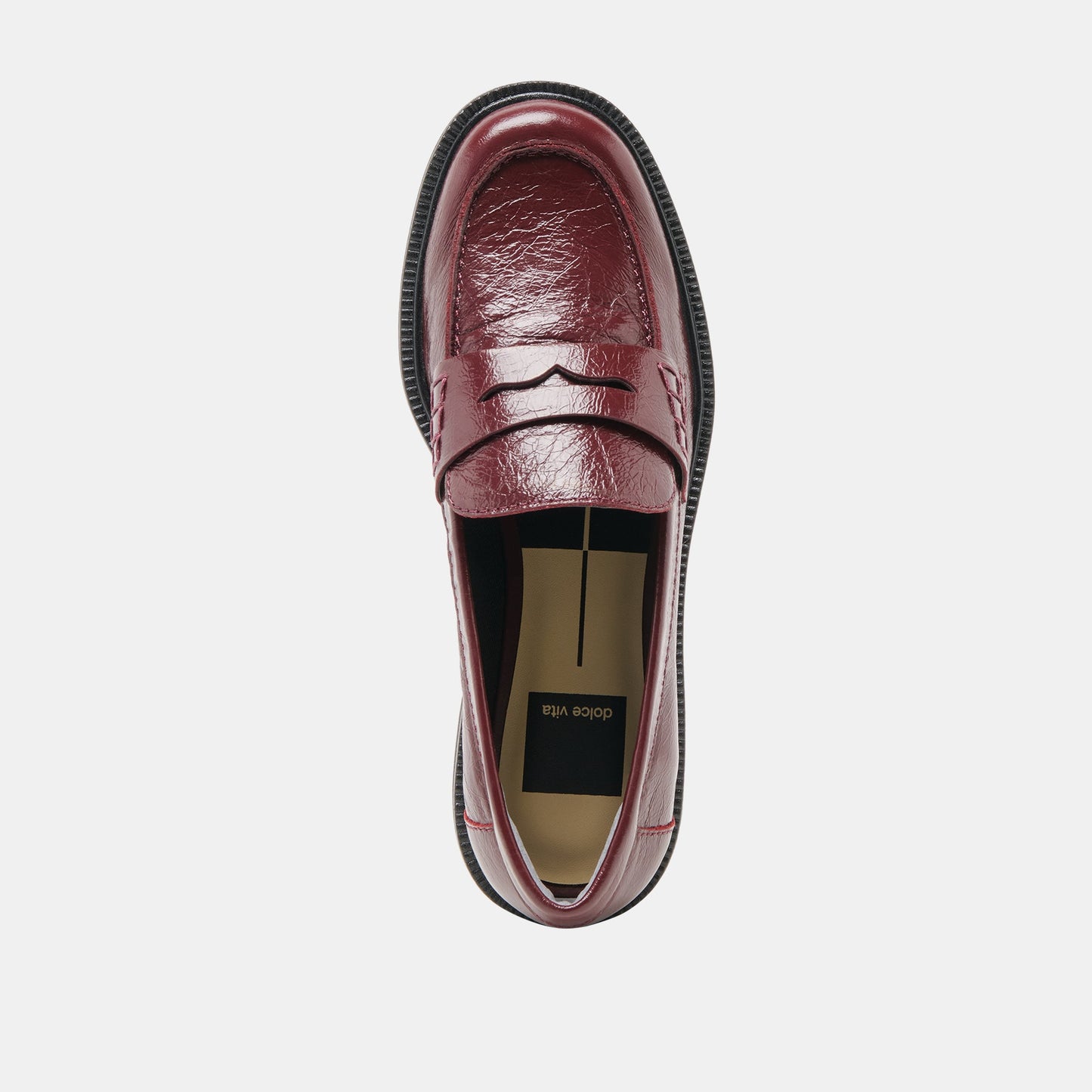 Dolce Vita Tiggy Oxblood Crinkle Patent Loafers
