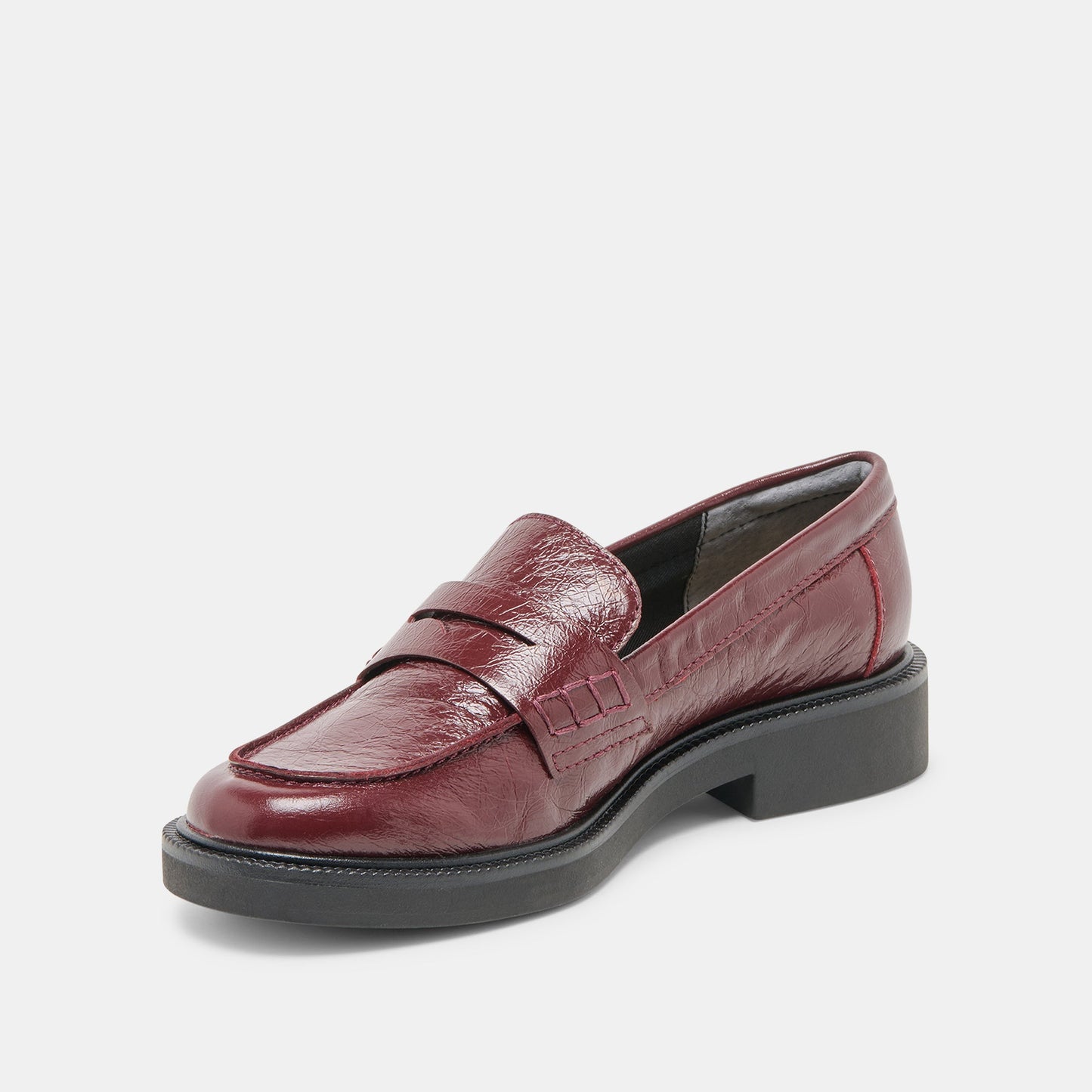 Dolce Vita Tiggy Oxblood Crinkle Patent Loafers