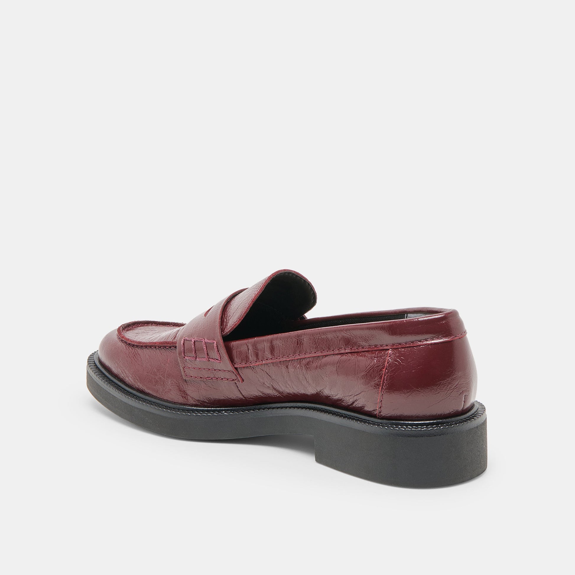 Dolce Vita Tiggy Oxblood Crinkle Patent Loafers