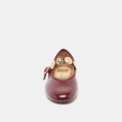 Dolce Vita Relan Oxblood Leather Ballet Flats