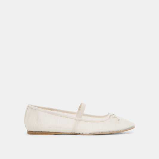 Dolce Vita Raeven White Tulle Ballet Flats