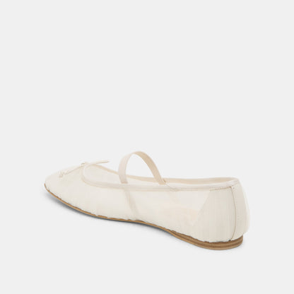 Dolce Vita Raeven White Tulle Ballet Flats