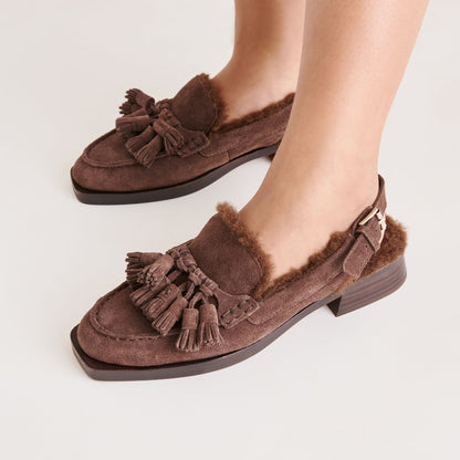 Dolce Vita Hamlit Plush Dk Brown Suede Loafers
