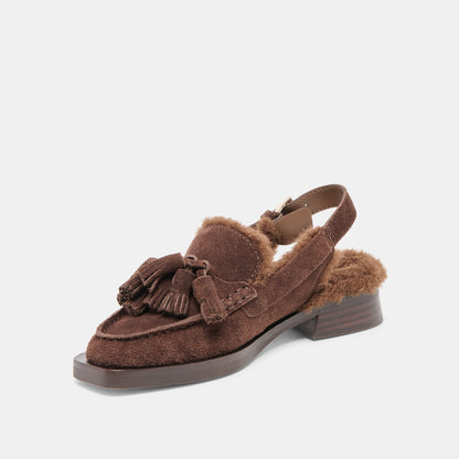 Dolce Vita Hamlit Plush Dk Brown Suede Loafers