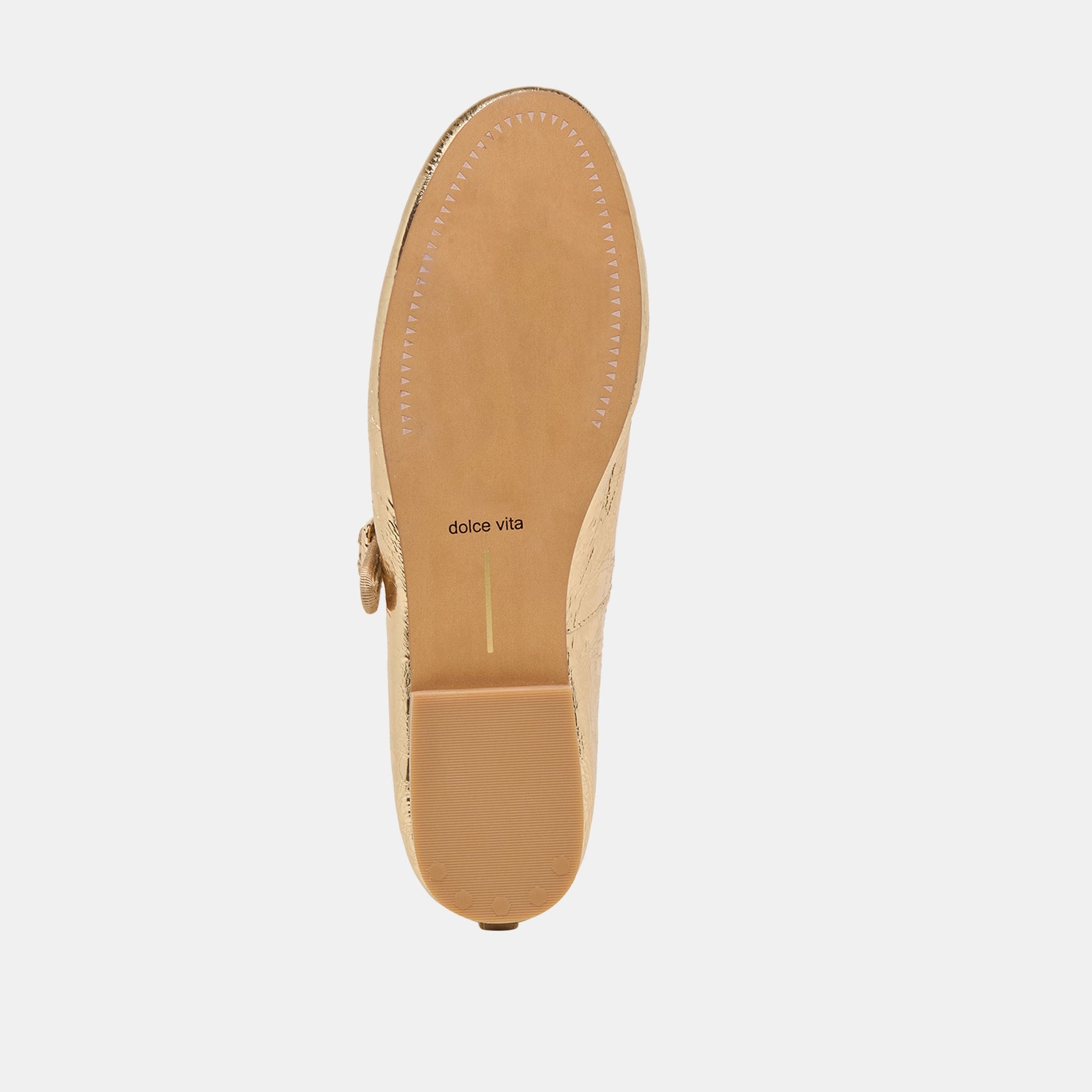 Dolce Vita Relan Gold Distressed Leather Ballet Flats