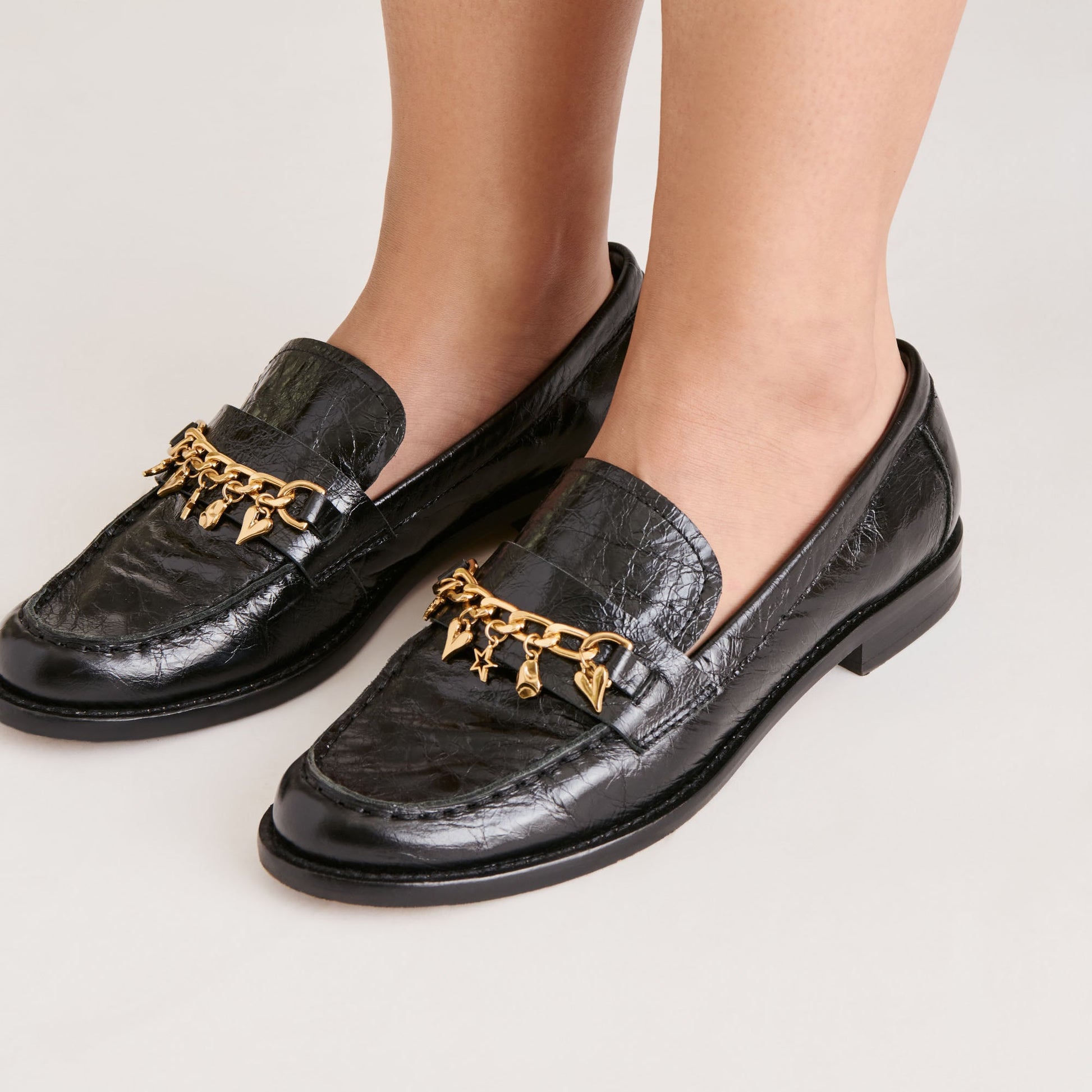 Dolce Vita Waylen Midnight Crinkle Patent Loafers