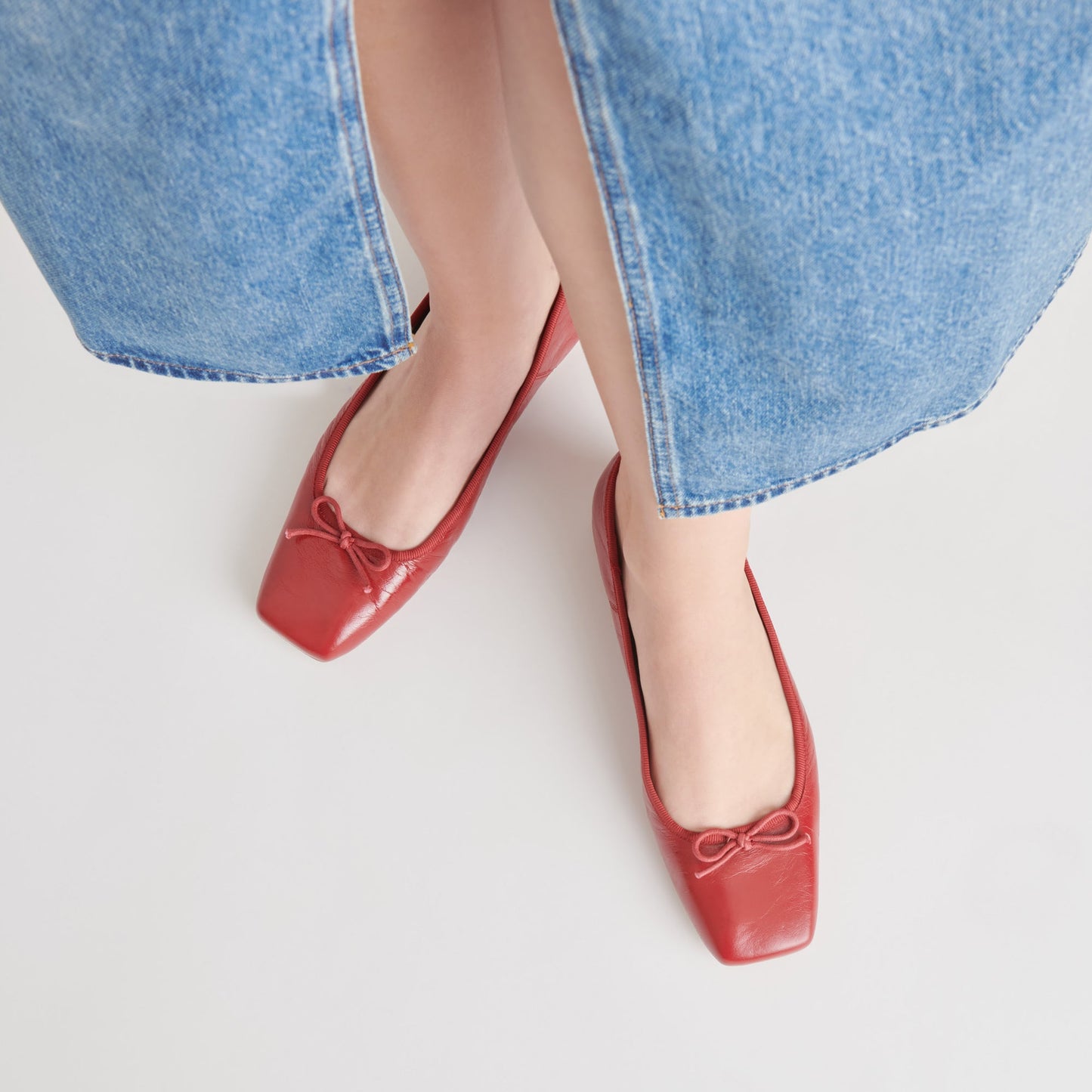 Dolce Vita Anisa Ballet Flats RED CRINKLE PATENT