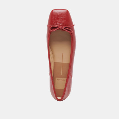 Dolce Vita Anisa Ballet Flats RED CRINKLE PATENT