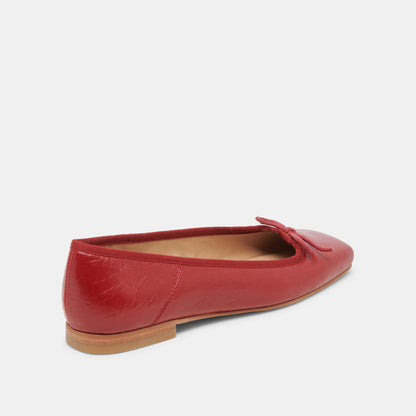 Dolce Vita Anisa Ballet Flats RED CRINKLE PATENT
