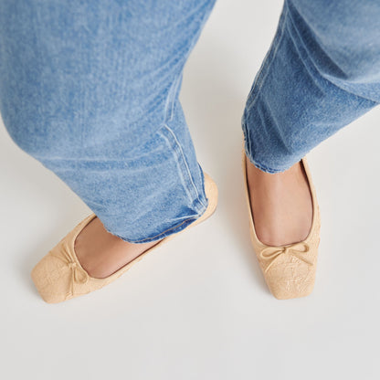 Dolce Vita ANISA BALLET FLATS LT NATURAL WOVEN RAFFIA