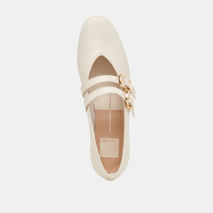 Dolce Vita BAYLEE BALLET FLATS IVORY LEATHER