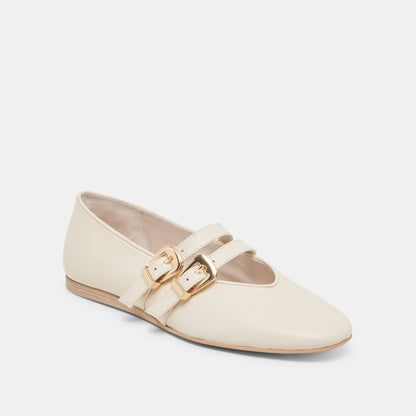 Dolce Vita BAYLEE BALLET FLATS IVORY LEATHER