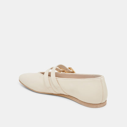 Dolce Vita BAYLEE BALLET FLATS IVORY LEATHER