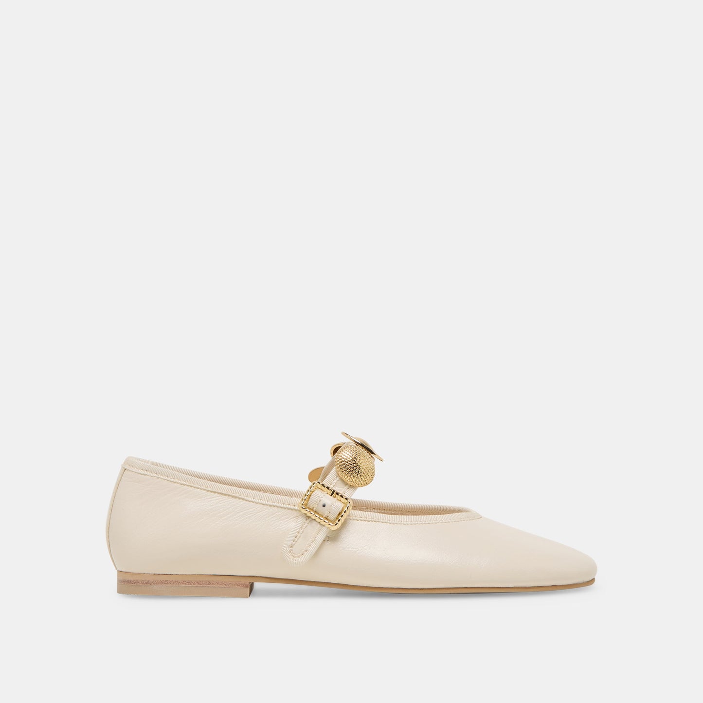 Dolce Vita Relan Off White Leather Ballet Flats