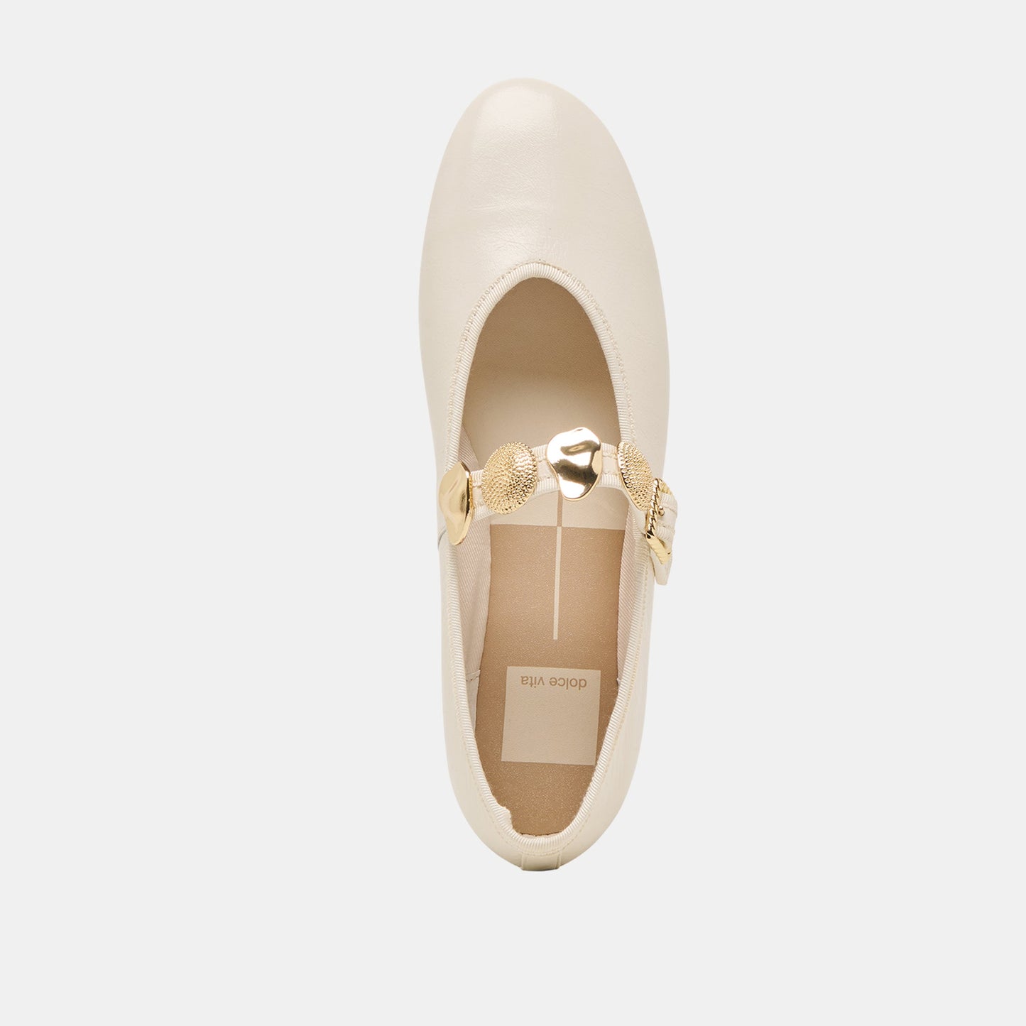 Dolce Vita Relan Off White Leather Ballet Flats