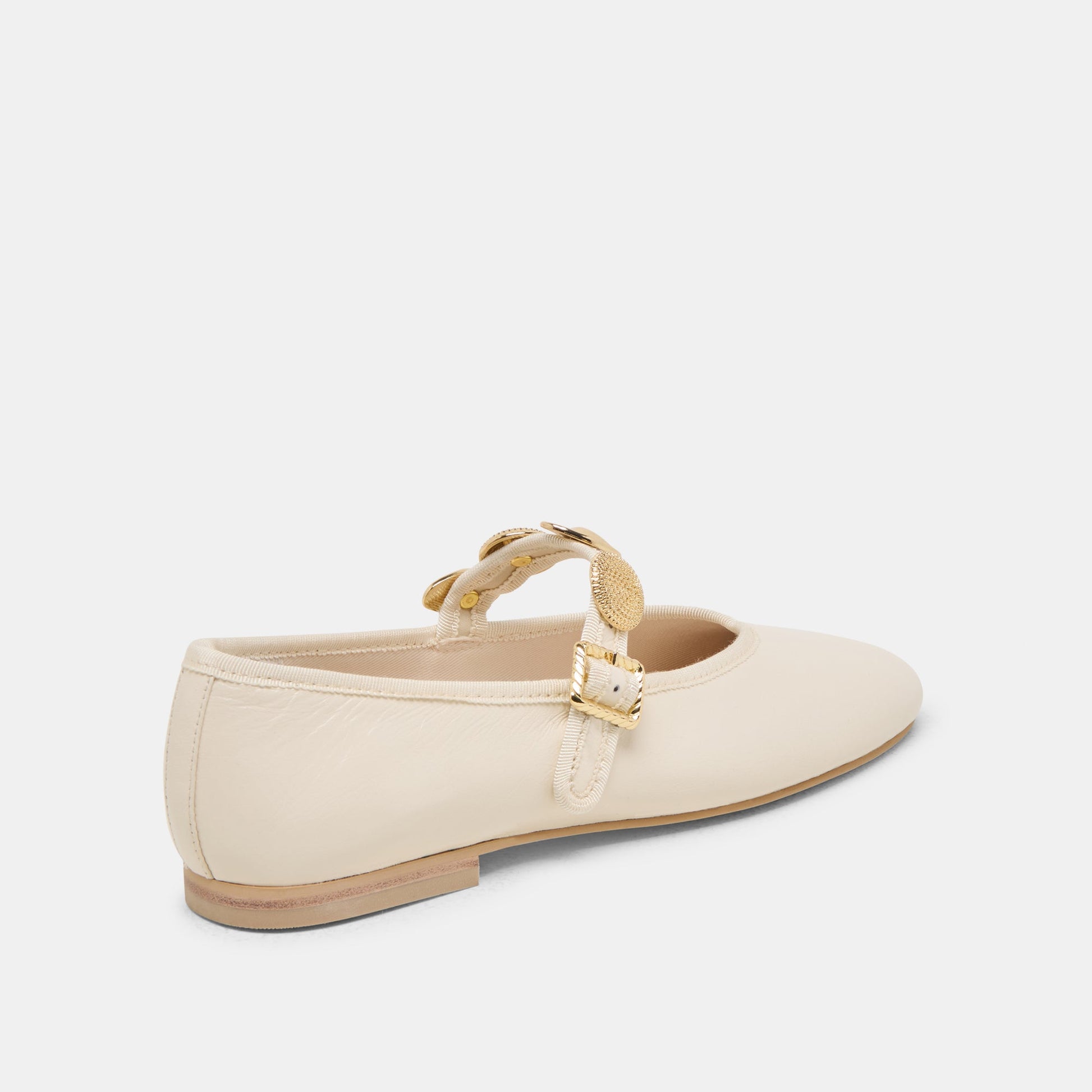 Dolce Vita Relan Off White Leather Ballet Flats