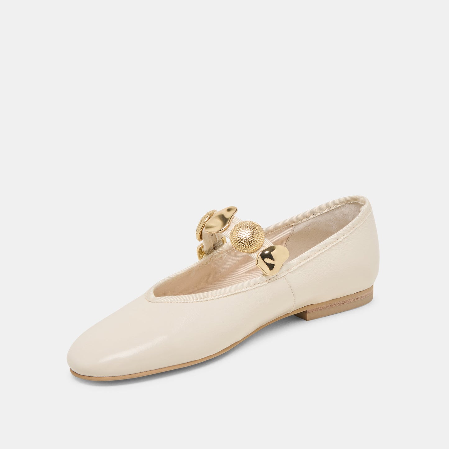 Dolce Vita Relan Off White Leather Ballet Flats