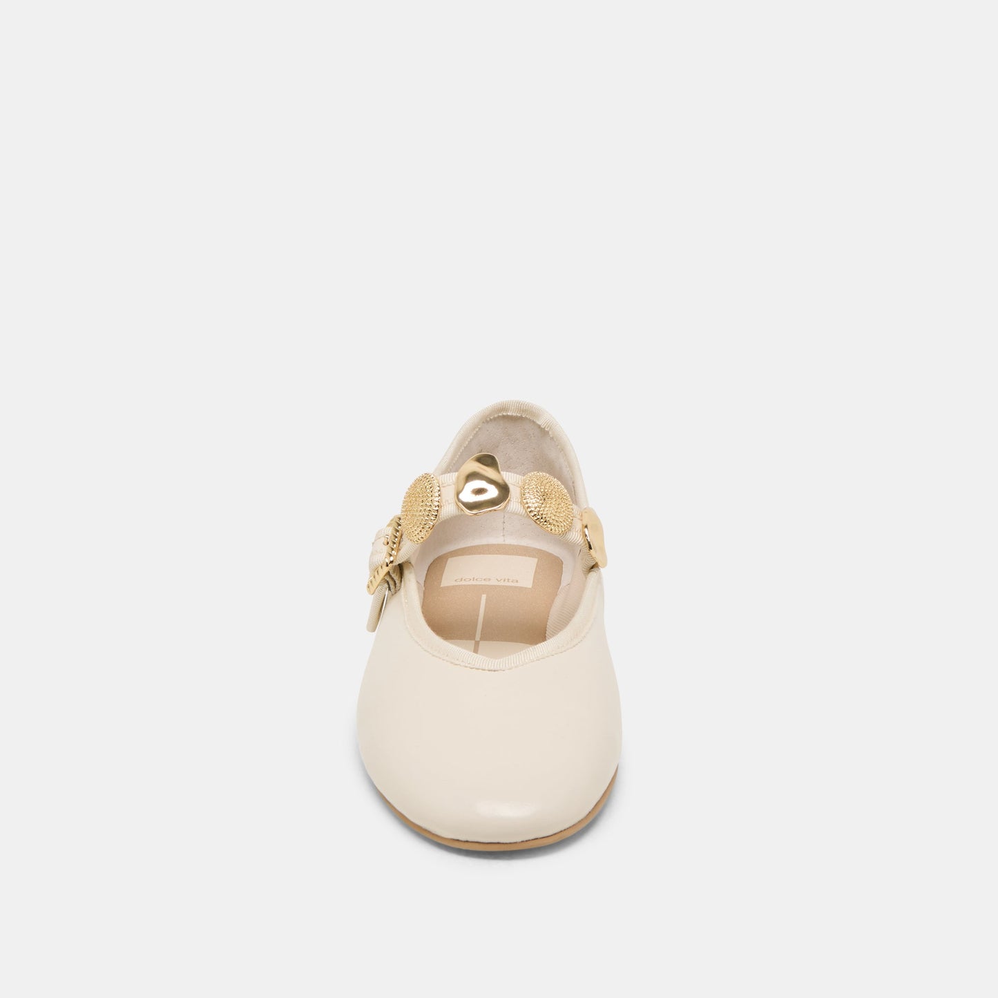 Dolce Vita Relan Off White Leather Ballet Flats