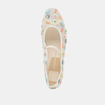 Dolce Vita CADEL FLORAL BALLET FLATS IVORY FLORAL MESH