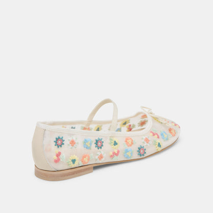Dolce Vita CADEL FLORAL BALLET FLATS IVORY FLORAL MESH