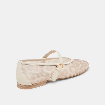 Dolce Vita ROSLYN BALLET FLATS WHITE LEOPARD MESH